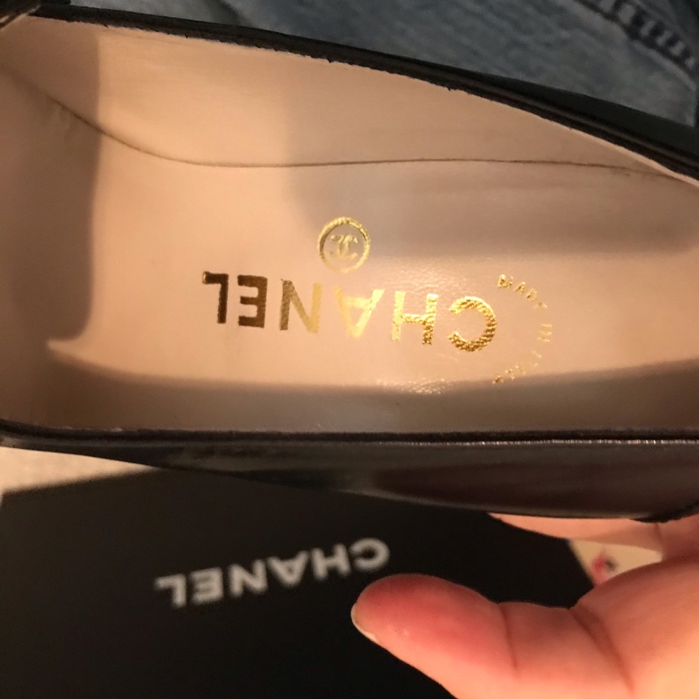 Chanel black heels/loafers 37 nwb black 98A - Picture 4 of 10